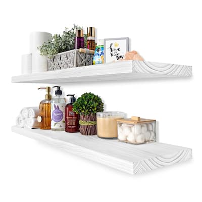 Solid Wood Floating Shelves for Wall - Long Wooden Wall-Mounted Shelves - 9” L X 35"W X 1.2” H