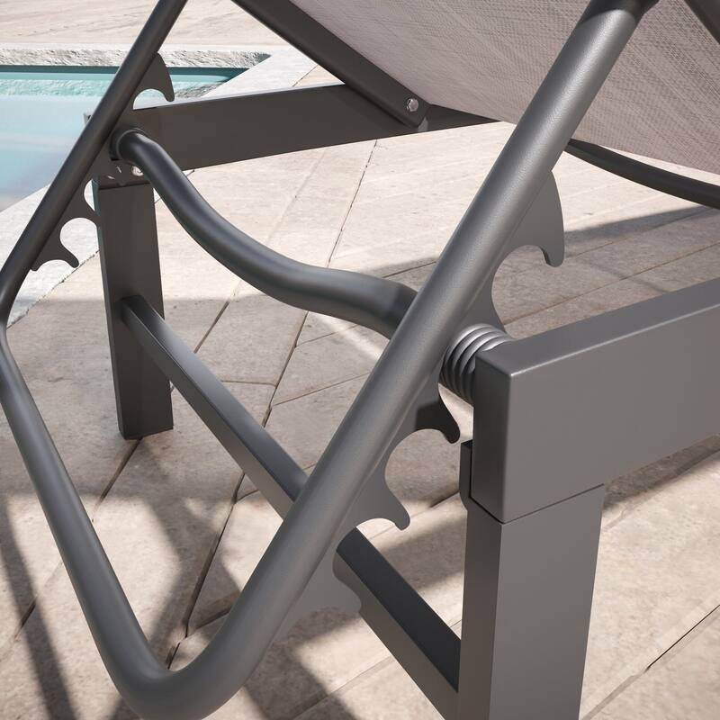 Pellebant Adjustable Aluminum Patio Chaise Lounge Chairs Outdoor (Set of 2)