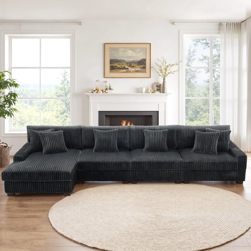 Anne 150" W Oversized Upholstered Modular Sectional Sofa