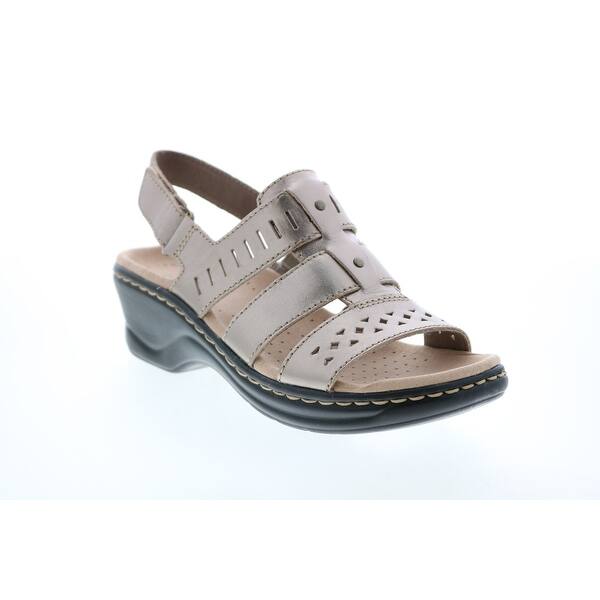 slide 1 of 3, Clarks Lexi Qwin Pewter Womens Wedges Heels