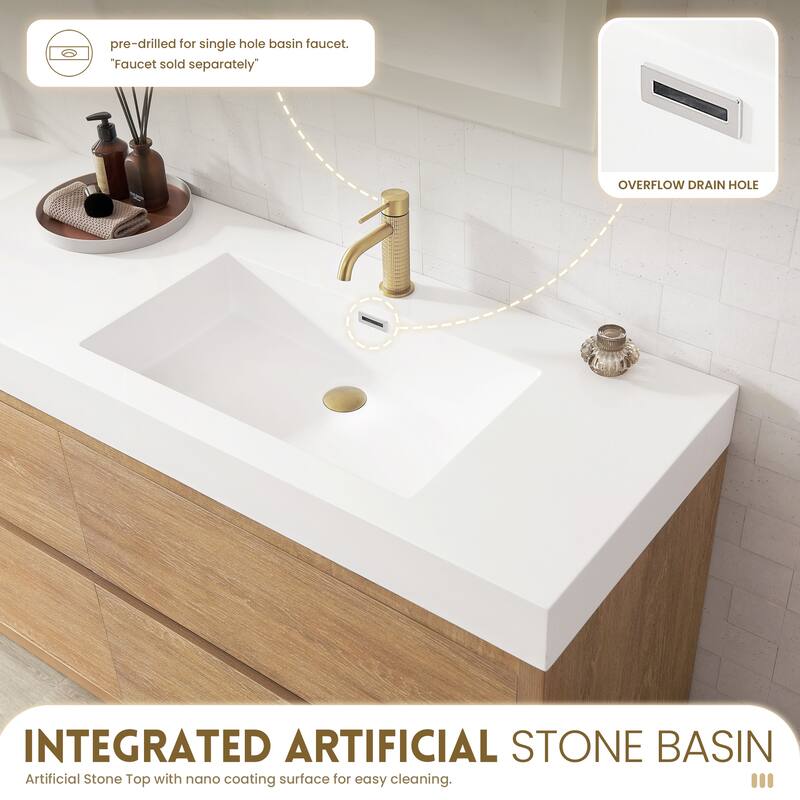 Huesca Double Bath Vanity with Composite Sink Top without Mirror