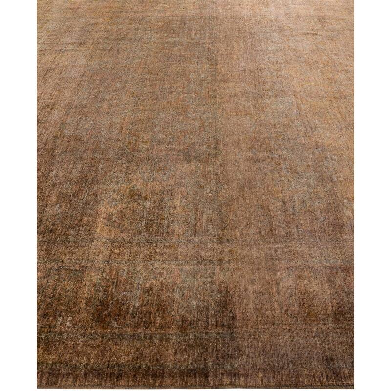 Overdyed One-of-a-Kind Hand-Knotted Area Rug - Green - 9' 1" x 11' 4"