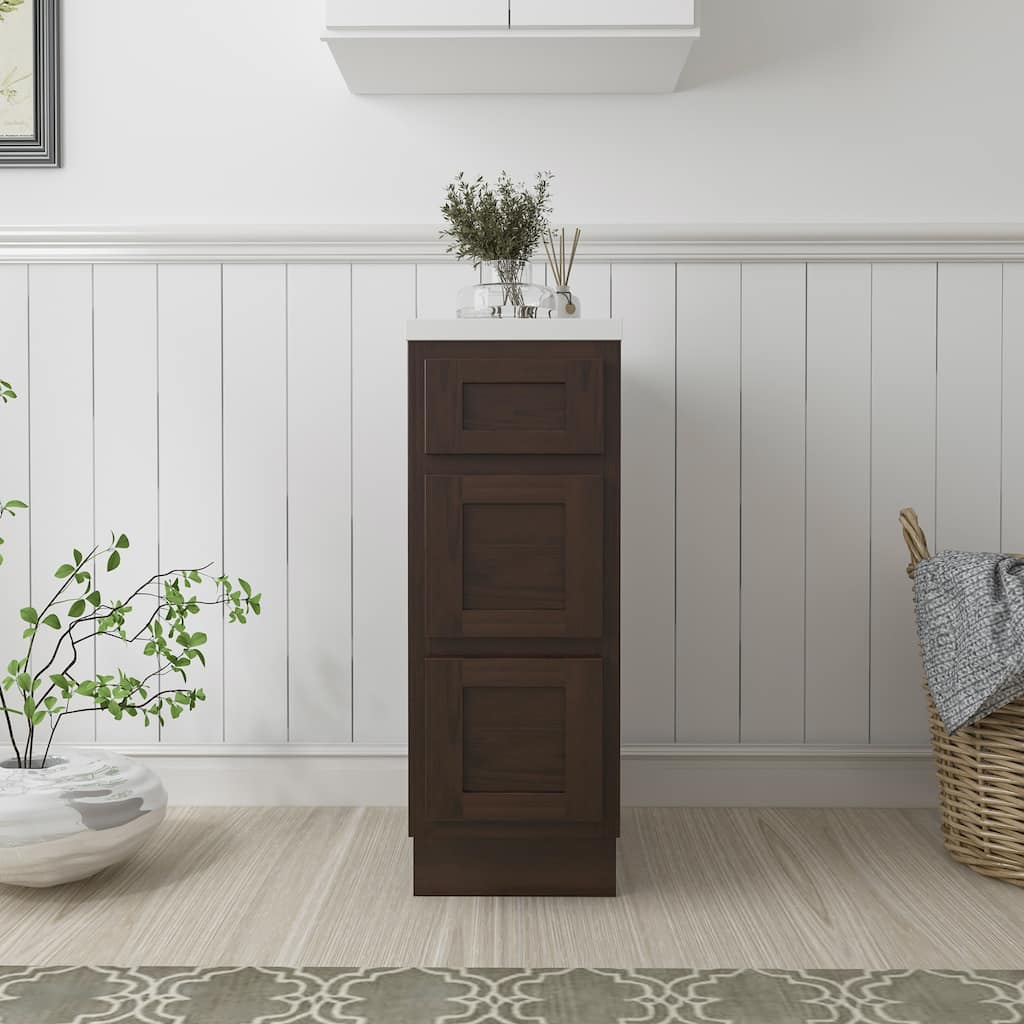 Vanity Art 12 Inch Bathroom Vanity Base Cabinet Solid Wood Small Bathroom Storage Floor Cabinet