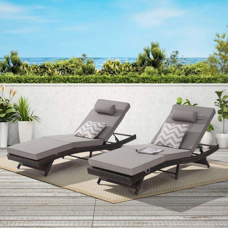 GDFStudio - Ainsley Outdoor Recliner Set for Garden, Patio, and Poolside Lounging