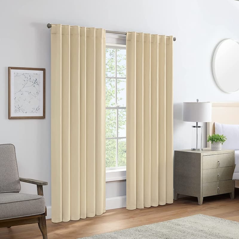 Eclipse Lambert Room Darkening Curtains - Beige - 52x63 - 63 Inches