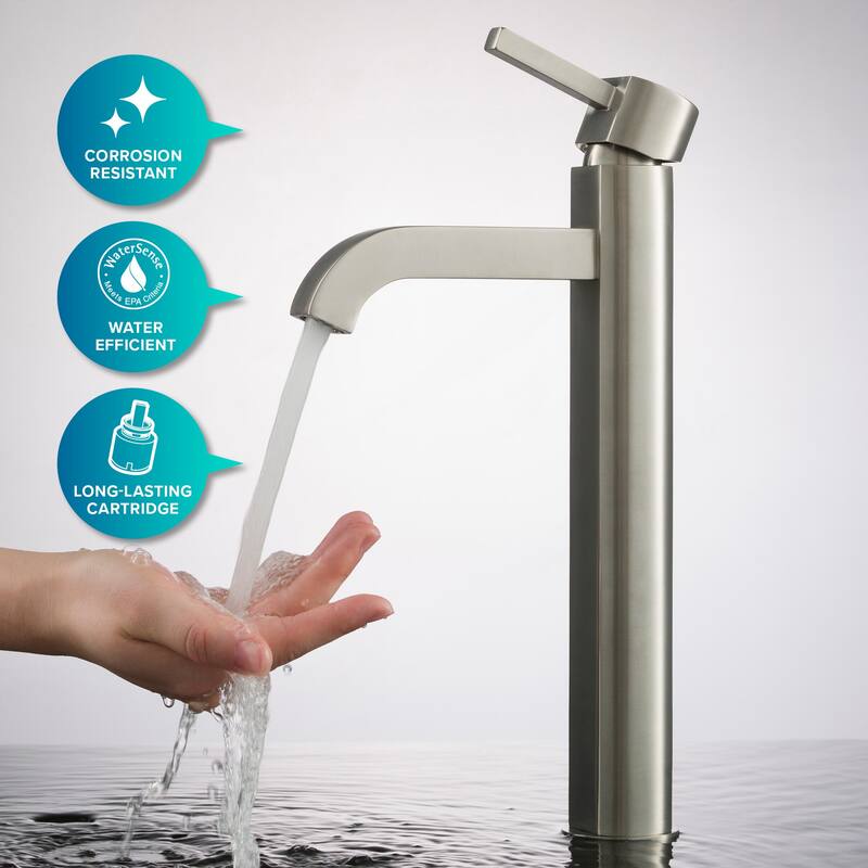 Kraus Bathroom Combo - 18-3/4" Ceramic Vessel Bathroom Sink With