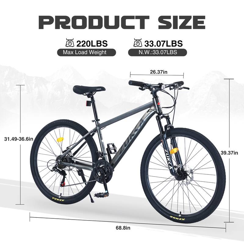 Unisex Mountain Bike - Front Suspension, Aluminum Alloy Frame, Multiple Speeds - 27.5