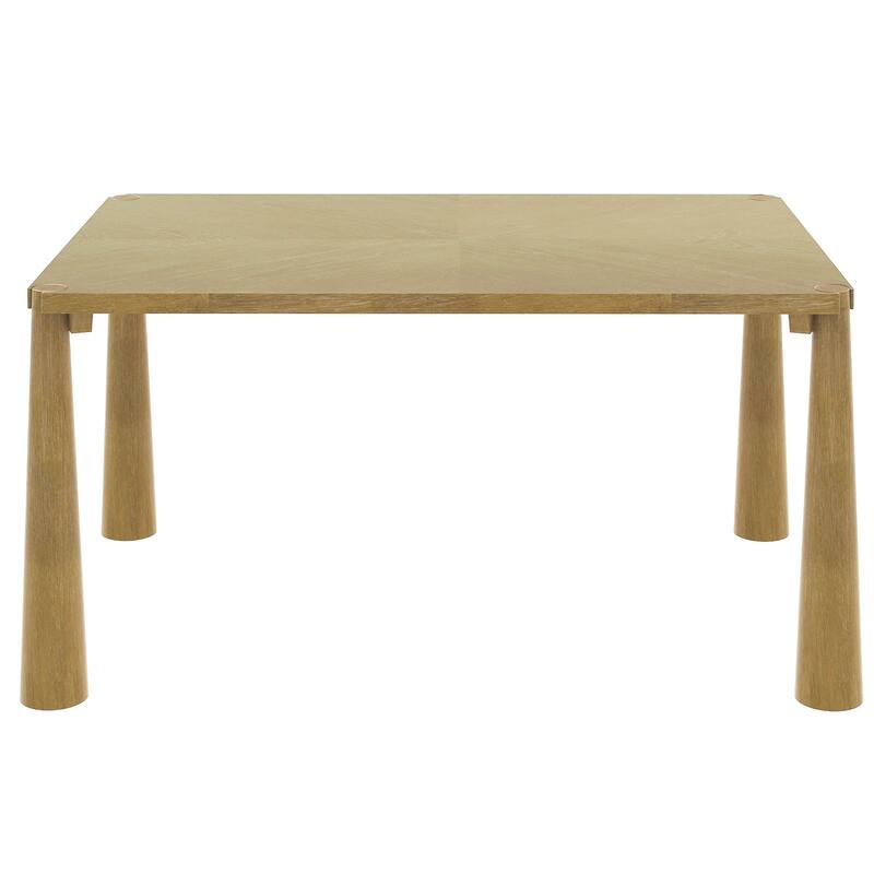 Retro 7-Piece Dining Table Set for 6 with Cushioned Seats and Exposed Tapered Legs by Harper&Bright Designs