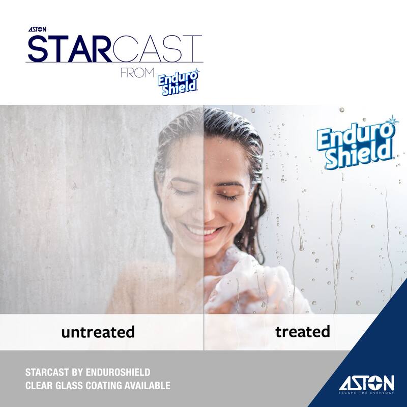 Kinkade XL 22.25 - 22.75 in x 80 in Frameless Hinged Shower Door with StarCast Clear Glass