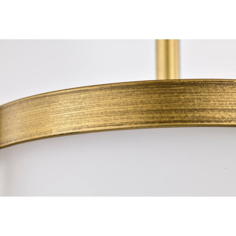Valdora 1 Light Pendant - 10 Inches - Natural Brass Finish - White Opal Glass - Natural Brass