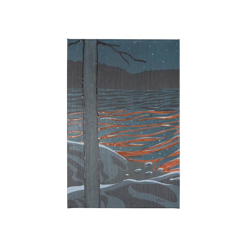 Sea Bay At Night I (20 x 30 ) Canvas Art Print - Small