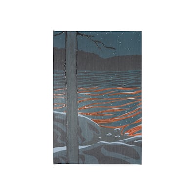 Sea Bay At Night I (20 x 30 ) Canvas Art Print