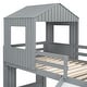 preview thumbnail 49 of 47, Playhouse-inspired Style Twin over Full Wooden Bunk Bed,Loft Bed with Playhouse,Farmhouse, Ladder, Slide and Guardrails