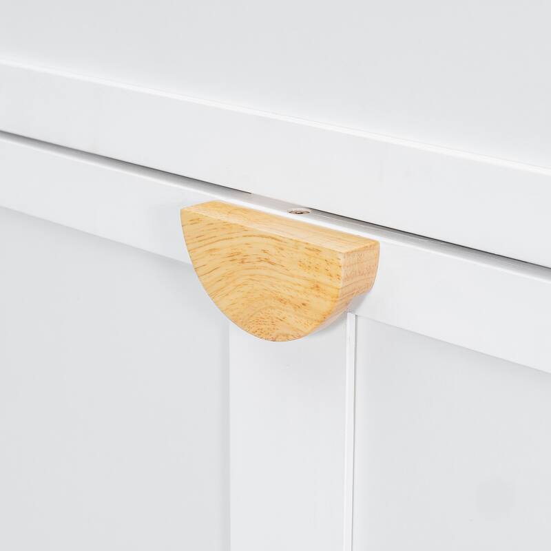 Space-Saving Queen Size Murphy Bed in White/Gray with Sturdy Pine Wood and MDF Construction