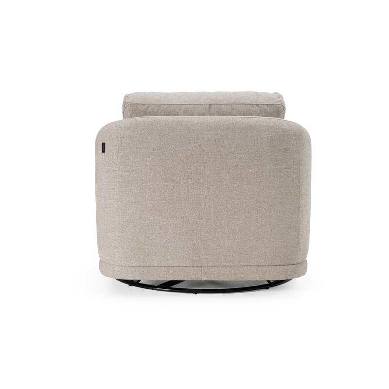 Divani Casa Chantry Modern Grey Sand Fabric Swivel Accent Chair