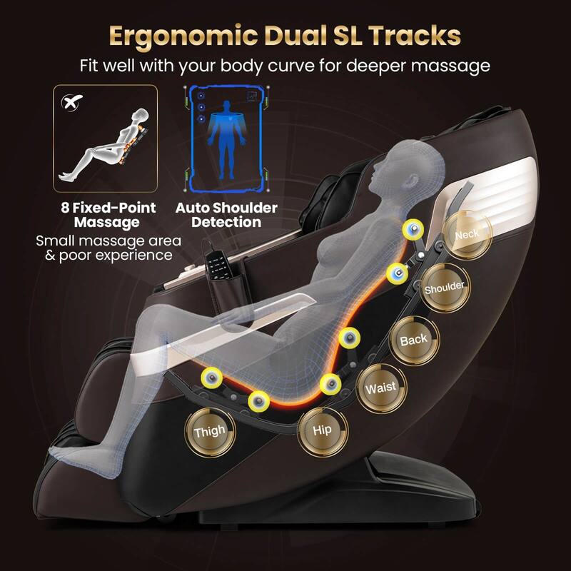 Costway Full Body Massage Chair with Airbags Waist Heater Foot Rollers