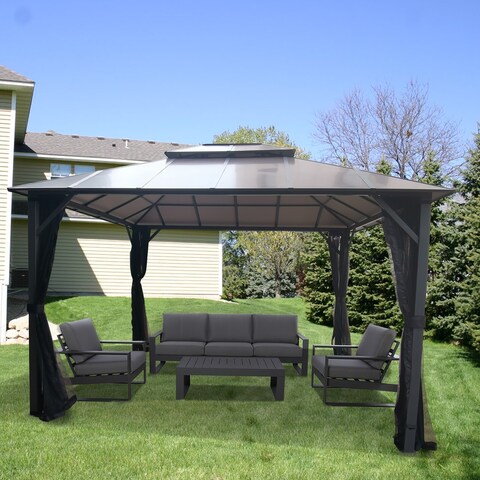 Clihome 12x10ft. Outdoor Hardtop Insulated Aluminum Frame Patio Gazebo