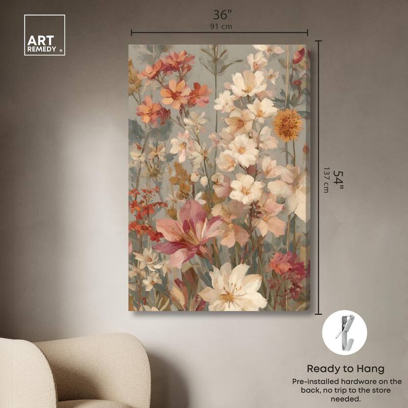 Soft Cream Wilds Canvas by Art Remedy, Gallery Wrapped