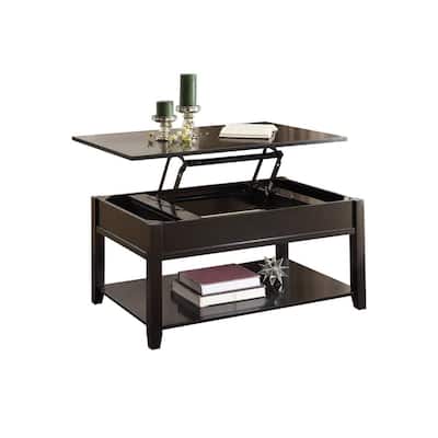Wooden Coffee Table with Lift Top in Black