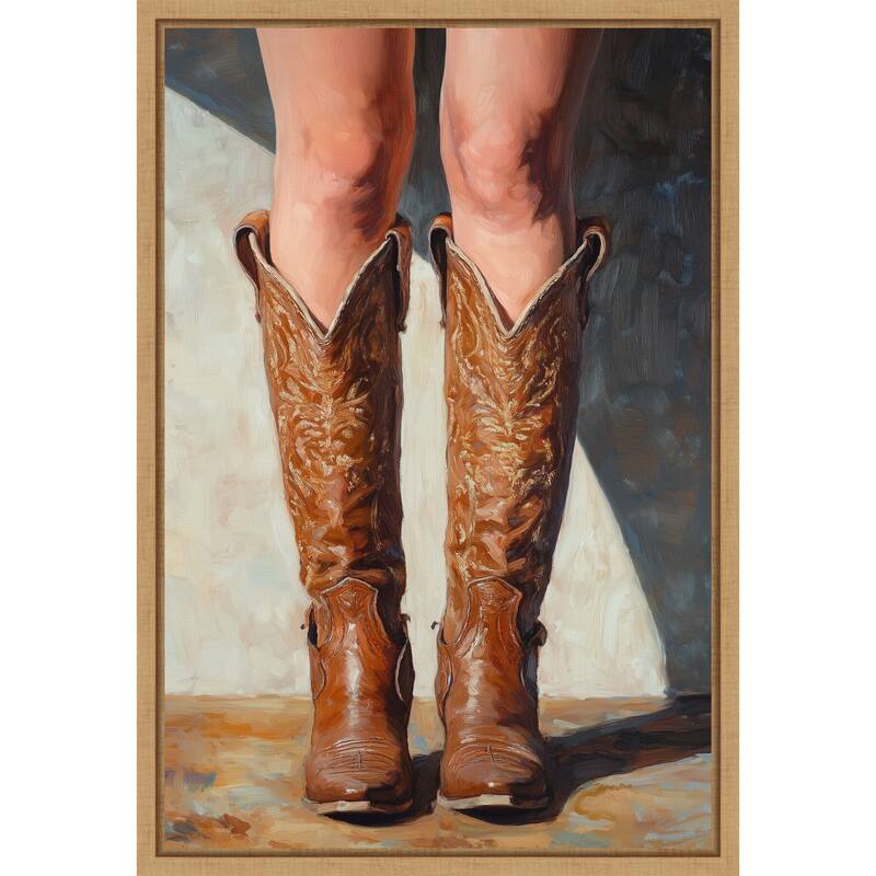 Cowboy boots by Pictufy Studio (16 x 23 in.), Framed Canvas Wall Art Print
