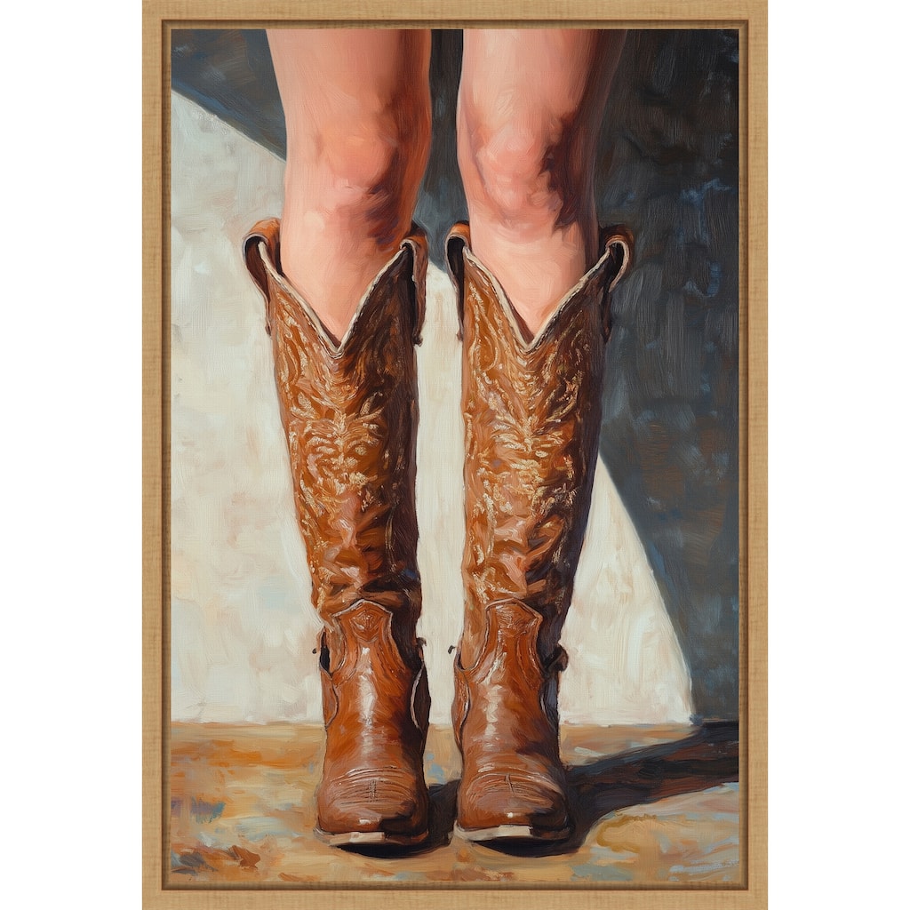 Cowboy boots by Pictufy Studio (16 x 23 in.), Framed Canvas Wall Art Print
