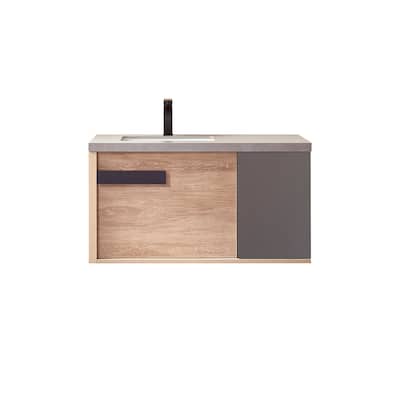 Carcastillo 40" Single Vanity in Oak with Sintered Stone Top