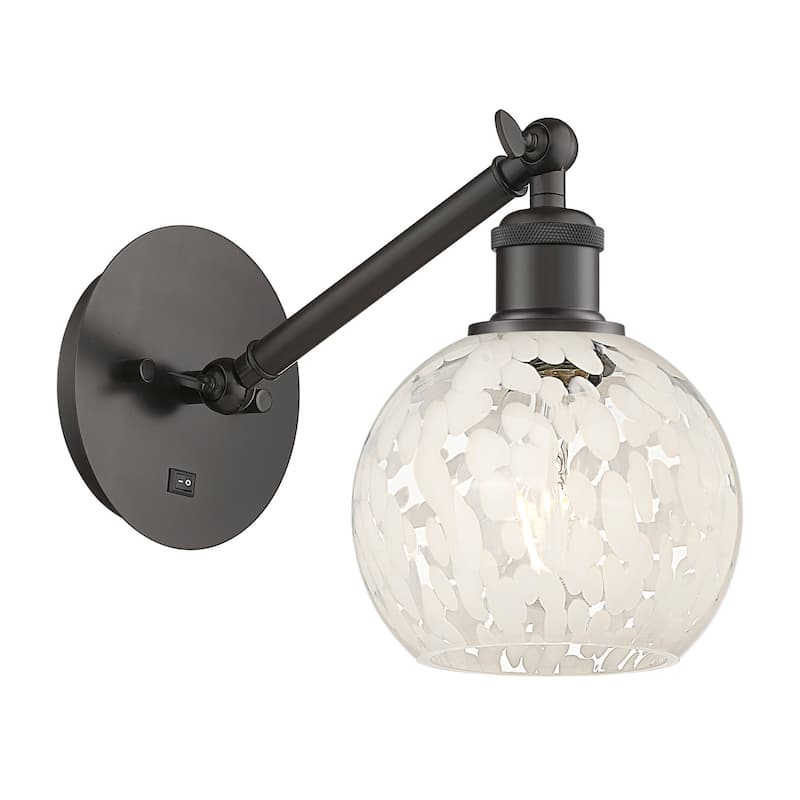 Innovations Lighting 317-1W-8-6 White Mouchette Sconce White Mouchette - Oil Rubbed Bronze