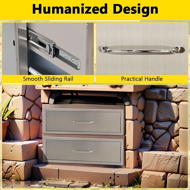 Outdoor Kitchen Drawer 30" W x 10" H x 23" D