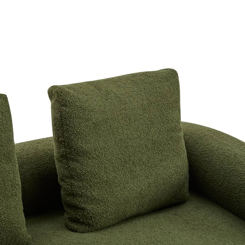 78" Modern 3-Seater Sofa Couch, Upholstered Sofa with Rolled Armrests & 3 Plush Pillows, Comfy Couch for Living Room, Bedroom