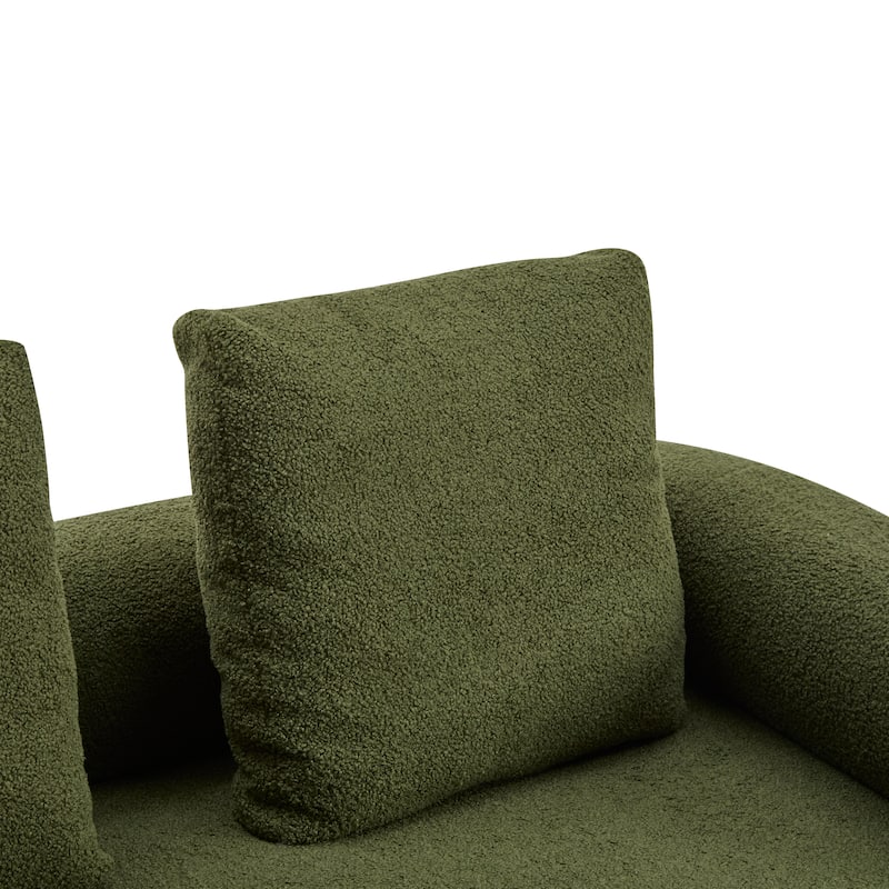 Christopher Knight Home - Leontius Boucle Sofa with Rolled Armrests and 3 Plush Pillows