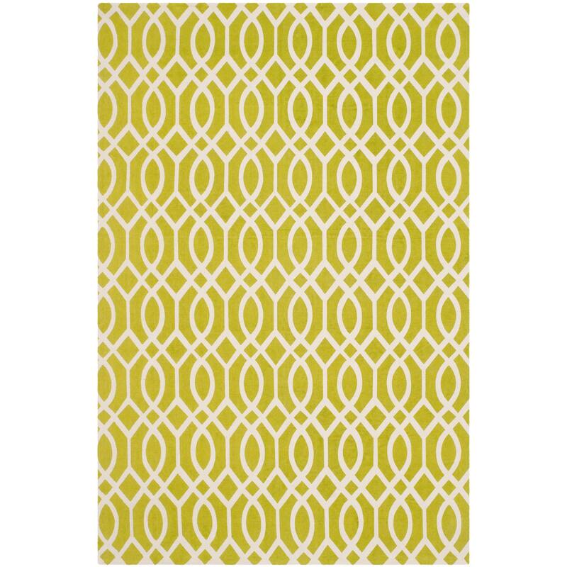 SAFAVIEH Handmade Cedar Brook Maral Modern Cotton Rug - 5' x 8' - Lime/Ivory