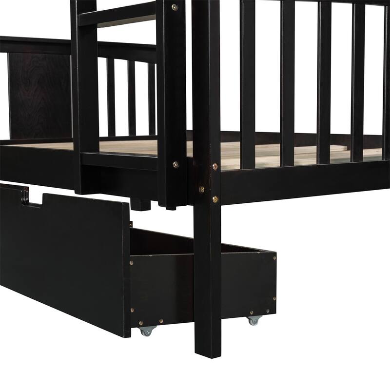 Merax Full over Full Bunk Bed with Drawers and Ladder