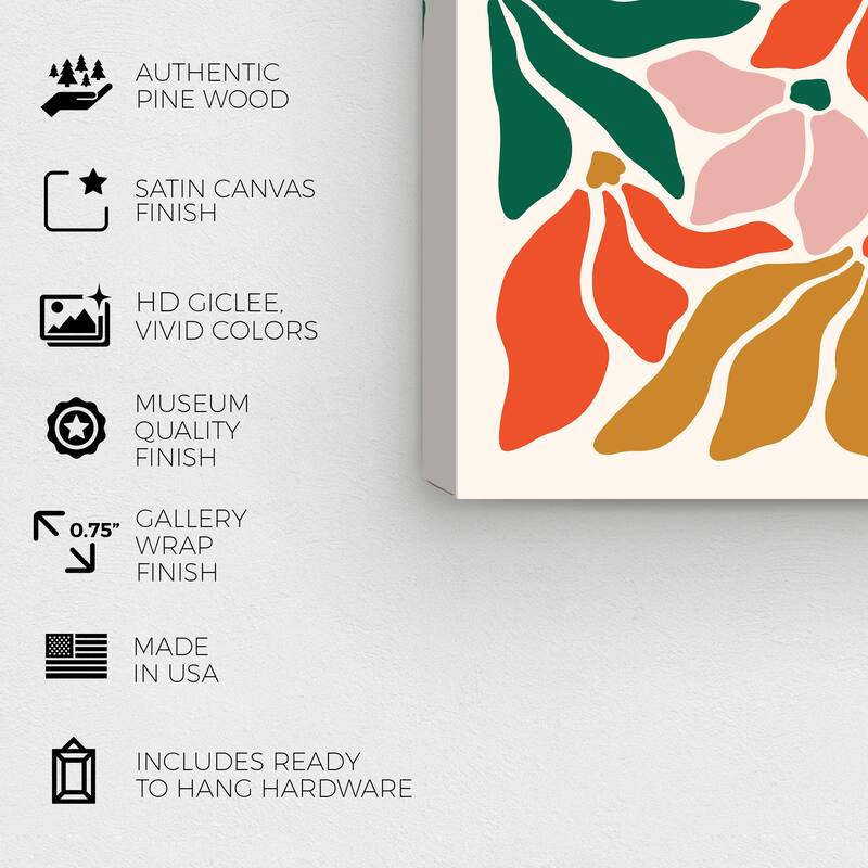 Wynwood Studio Canvas Floral and Botanical Plain Poinsettias Style Gold Modern & Contemporary Wall Art Canvas Print
