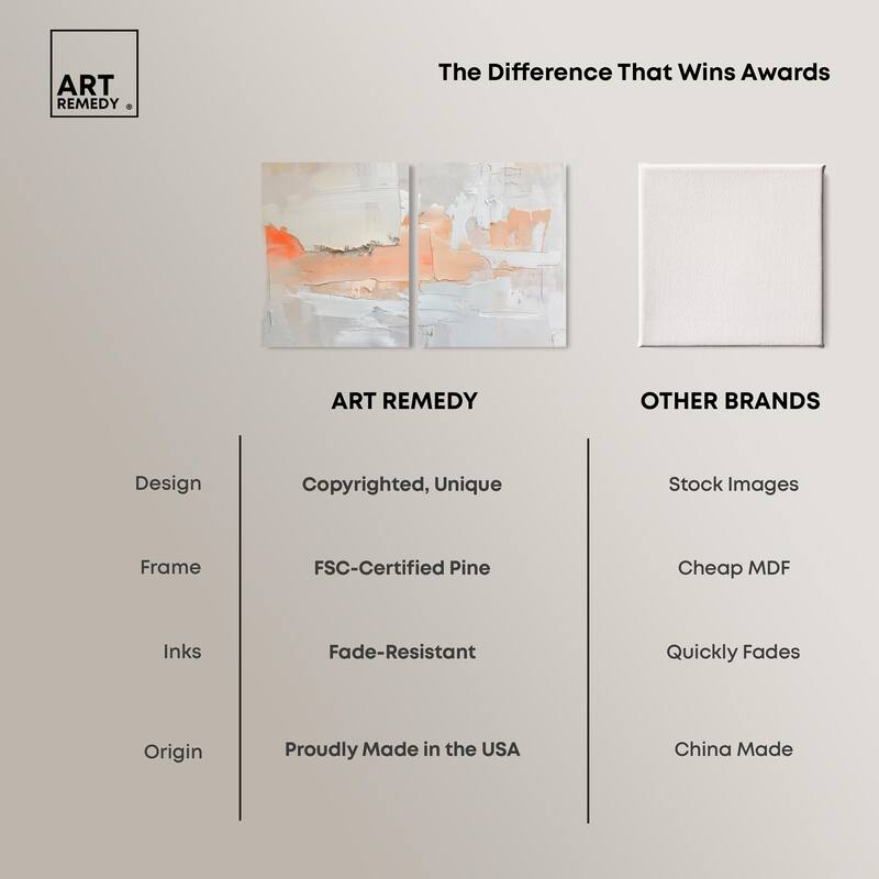 Orange Mist Halo Canvas Set of 2 by Art Remedy, Gallery Wrapped