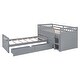 preview thumbnail 44 of 46, L-shaped Space-Saving Twin Loft and Twin Platform Bed Kids Bed with 7 Drawers and Full Guardrails,Ample Storage