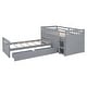 preview thumbnail 12 of 46, L-shaped Space-Saving Twin Loft and Twin Platform Bed with 7 Drawers and Full Guardrail,Loft and Platform Bed