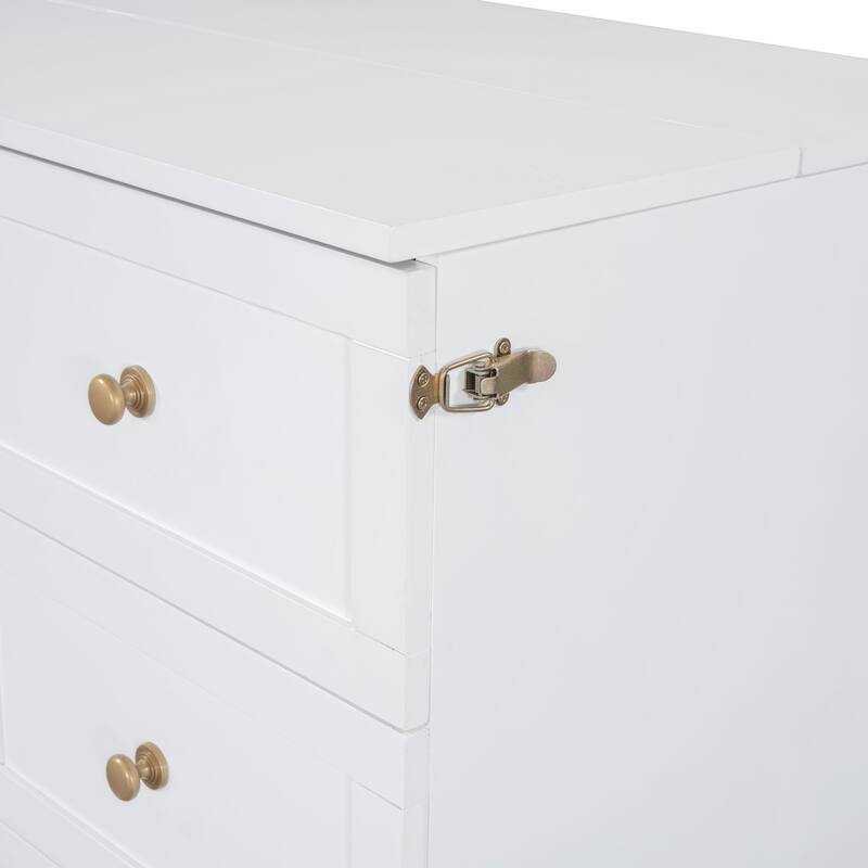 Full Size Murphy Bed Hidden Cabinet Bed with Drawer Underneath and Rattan Patterned, Clever Space Utilization Classic White