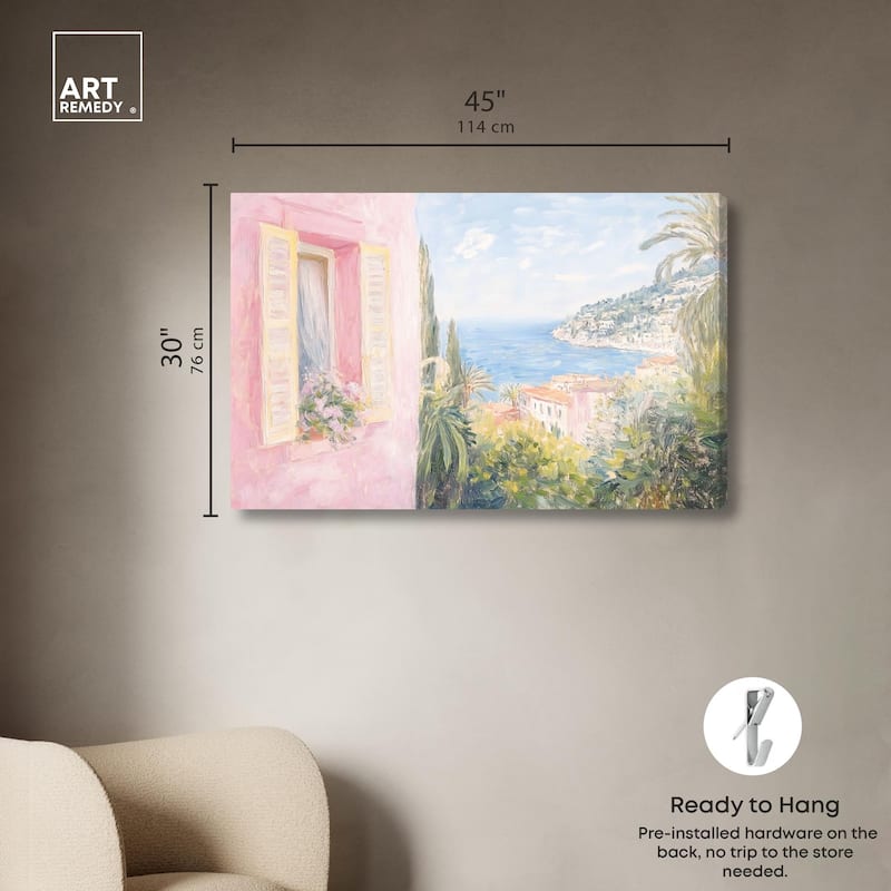 Mediterranean Pink Canvas by Art Remedy, Gallery Wrapped
