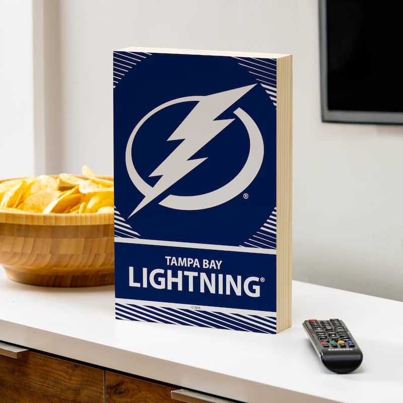 Tampa Bay Lightning Wooden Tabletop Mantel Shelf Sign - 8" x 12"