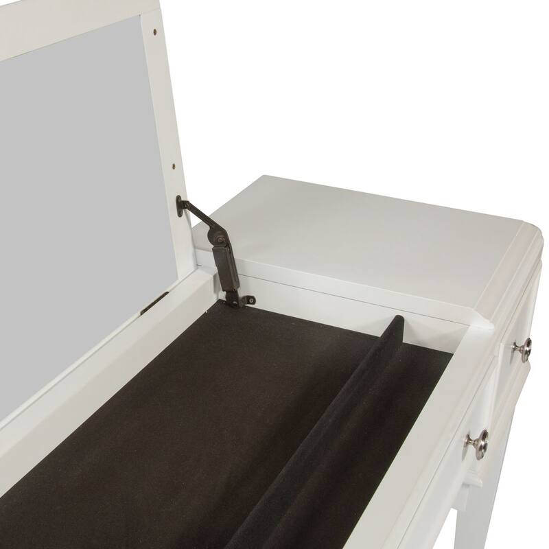 Stardust Iridescent White Vanity Desk