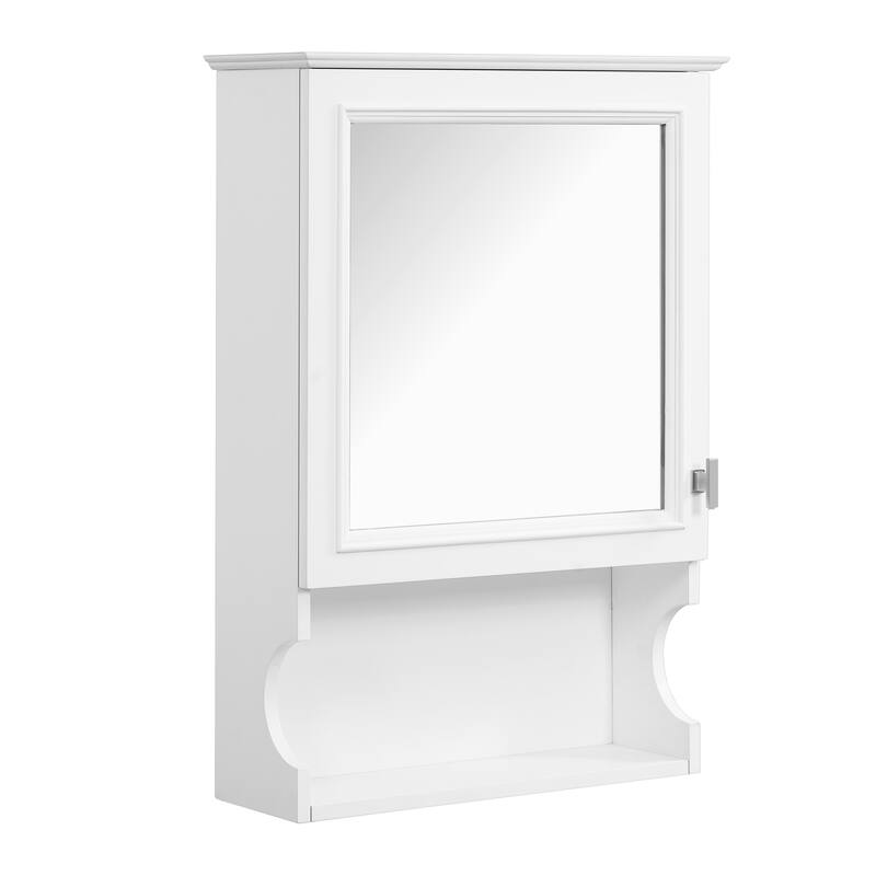 GDFStudio - Larenta Modern Wall-Mounted Bathroom Medicine Cabinet with Mirror, Adjustable Shelves & Half-moon Silhouette - 20"W