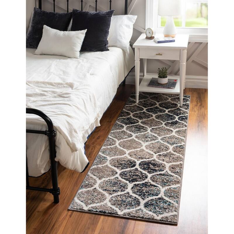 Contemporary Rosilan Collection Area Rug - 2'x6' - Multi-Blue