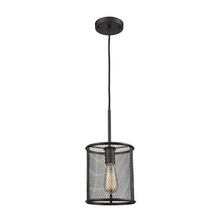 Williamsport 1-Light Pendant in Oil Rubbed Bronze with Black Metal Shade