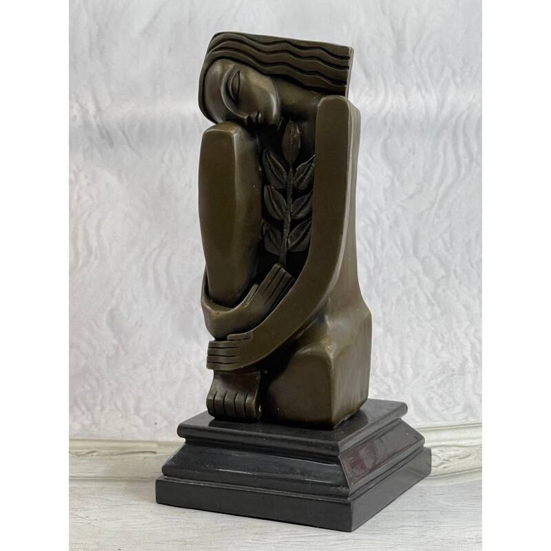 Signed Salvador Dali Abstract Woman Bronze Marble Base Figurine Hot Cast Figure