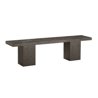 Mod 68 Inch Dining Bench, Rubberwood, Double Pedestal Base, Ash Gray ...