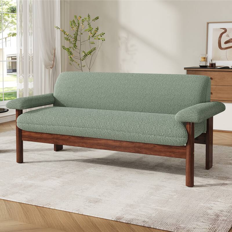 72.8" Upholstered Loveseat Sofa for Small Space, Living Room Couch with Armrest and Wood Frame