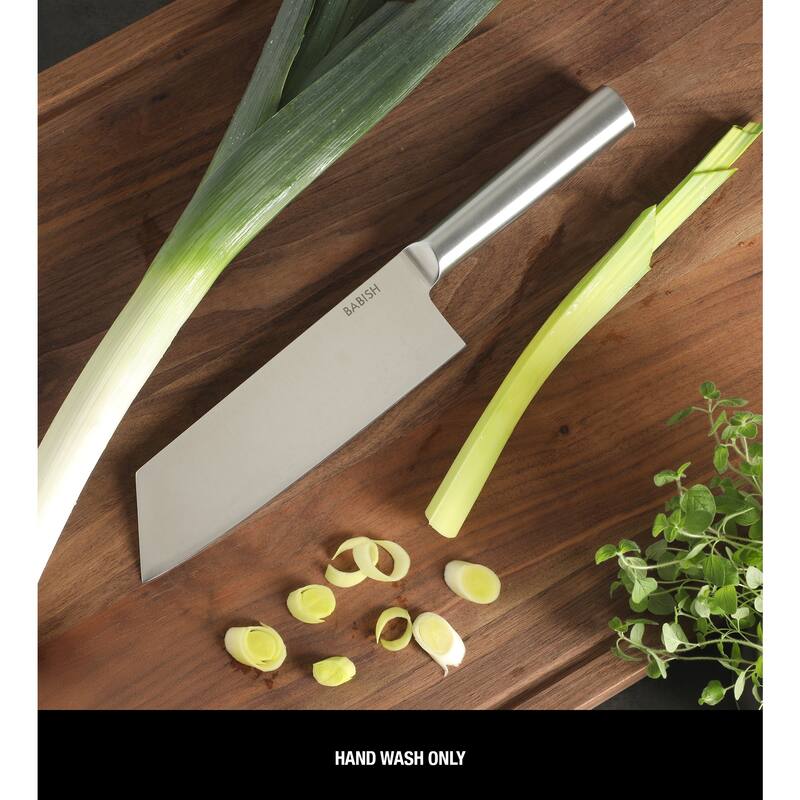 Babish High Carbon 1.4116 German Steel Full Tang 7.5-Inch Clef Knife Chef & Cleaver Hybrid for Chopping, Slicing & Prep