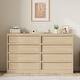 preview thumbnail 7 of 5, 30" 3 Drawer Nightstand, Modern Bedside Table with Storage, Natural Oak