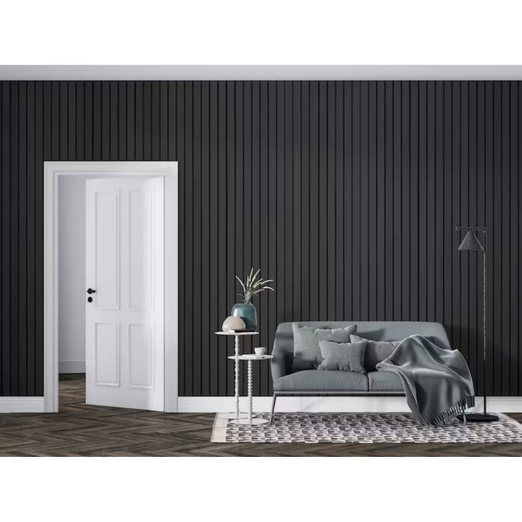 96 in. x 4.8 in x 0.5 in. Acoustic Vinyl Wall Cladding Siding Board - Set of 6pc