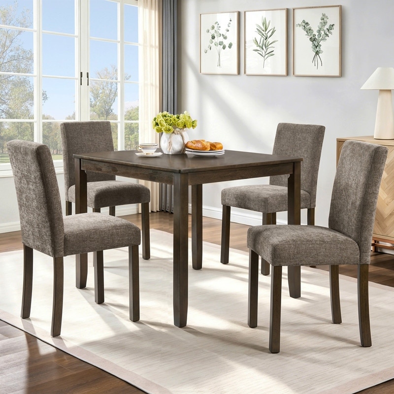 Farmhouse Rustic 6-Piece Dining Table Set with Bench and Chairs for Dining Room, Kitchen